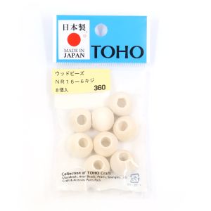 トーホー ウッドビーズ 16mm 木地 8個入 NR16-6