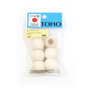 トーホー ウッドビーズ 20mm 木地 6個入 NR20-6