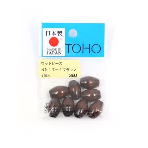 トーホー ウッドビーズ 約11×17mm ブラウン 8個入 NN17-2