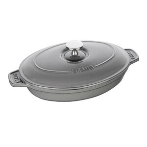 【ストウブ staub】ストウブ オーバル ホットプレート 蓋付 23cm グレー 40509-581 staub