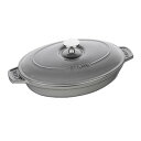 調理プレート 【ストウブ Staub】ストウブ オーバル ホットプレート 蓋付 23cm グレー 40509-581 Staub