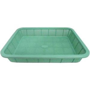 【積水マテリアルソリューション】セキスイ 角かご 浅型 中 ライトグリーン K-542