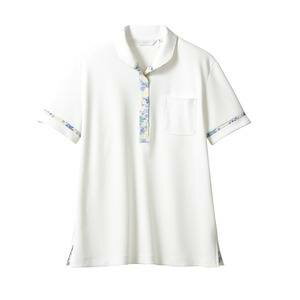 【住商モンブラン】住商モンブラン LW201-13 ニットシャツ レディス オフホワイト アメリ ブルー Lサイズ