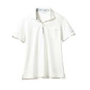 LW203-13 ニットシャツ レディス オフホワイト アメリ ブルー Mサイズ
