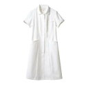 【住商モンブラン】住商モンブラン LW403-13 ナースワンピース 半袖 オフホワイト アメリ ブルー LL