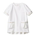 【住商モンブラン】住商モンブラン LW602-12 スクラブ レディス 半袖 オフホワイト アメリ ピンク M(3)