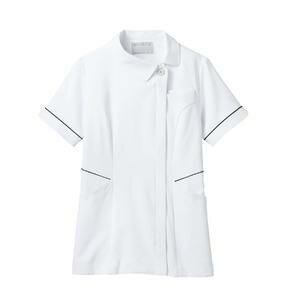 【住商モンブラン】住商モンブラン 73-2048 ナースジャケット 半袖 白 ゴールド & ネイビー LLサイズ