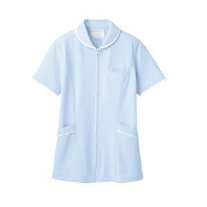 【住商モンブラン】住商モンブラン 73-1566 ナースジャケット 半袖 サックス 白 5L