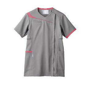 【住商モンブラン】住商モンブラン CHM354-4042 スクラブ レディス 半袖 グレー ホットピンク M