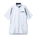 【住商モンブラン】住商モンブラン CHM552-0109 メンズジャケット 半袖 ホワイト ネイビー LL