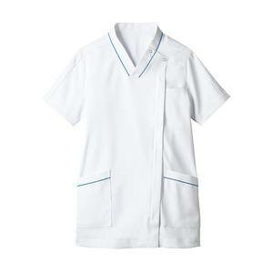 【住商モンブラン】住商モンブラン 73-2103 スクラブ レディス 半袖 白 ターコイズ L