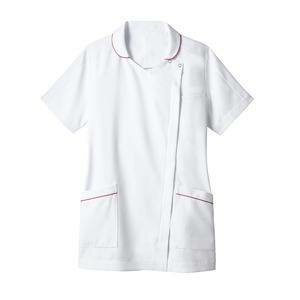 【住商モンブラン】住商モンブラン 73-2112 ナースジャケット 半袖 白 バーガンディ Mサイズ