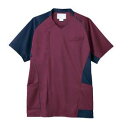 【住商モンブラン】住商モンブラン CHM855-89 スクラブ メンズ 半袖 ワイン ネイビー 3L