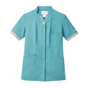 【住商モンブラン】住商モンブラン PP302-41 ナースジャケット 半袖 ターコイズ ライトグレー L