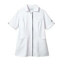 【住商モンブラン】住商モンブラン PP303-19 ナースジャケット 半袖 白 ネイビー L