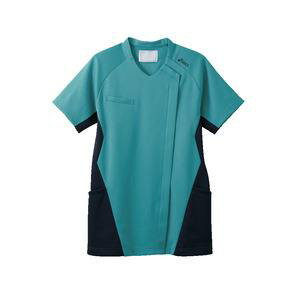 【住商モンブラン】住商モンブラン CHM359-49 スクラブ レディス 半袖 ターコイズ ネイビー LL