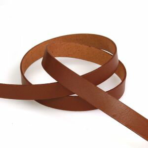 【日本紐釦貿易 Nippon Chuko】NBK ヌメ革テープ 15mm巾 長さ10m巻 茶 MTLS1015-3 日本紐釦貿易