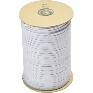 【日本紐釦貿易 Nippon Chuko】NBK ソフトゴム 4コールゴム 3mm巾×300m巻 白 F10-SFT4-300 日本紐釦貿易