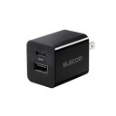 【ELECOM エレコム】エレコム MPA-ACCP36BK AC充電器 USB充電器 20W USB-C1ポート USB-A1ポート スイングプラグ ブラック