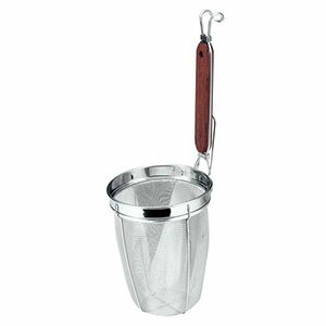 【タケコシ】タケコシ 孔雀 18-8 木柄 深型 ラーメン パスタ あげ 丸底