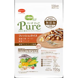 愛犬が喜ぶ顔が見える"おいしさ"♪素材本来の自然なおいしさにこだわりました。カラダにおいしい粒愛犬の気になる食物アレルゲンに対応し、主原料に国産米と魚を使用。愛犬のカラダが求める栄養を充分に摂取できるおいしい粒に仕上げました。口の中に入れたときの食べやすさと、フードの風味をより感じる粒サイズ。フリーズドライ 厳選チーズ濃厚でクリーミーなチーズの旨みと香りをそのままに、フリーズドライ製法で口どけ豊かに。国産小魚天然の国産小魚を乾燥させた、本物にこだわり抜いたトッピング。ピュアオリーブオイルオレイン酸を多く含み、クセがなく素材の旨みを引き出すピュアオイル配合ペット栄養管理士監修。バランス栄養レシピと健康ケア!優れた栄養バランスの管理愛犬にとって優れた栄養バランスを追求するために、最新の栄養学に基づいたバランス栄養設計にビタミン豊富な8種類の野菜パウダーと、高たんぱく素材のフリーズドライ鶏肉を配合。愛犬のために「おいしい栄養バランス」にこだわりました。おなかの健康維持腸内の善玉菌を増やすオリゴ糖を配合免疫力の維持ビタミンEとバランスの取れた栄養で健康維持することにより、免疫力を保ちます。関節の健康維持グルコサミン、コンドロイチン配合環境にもピュア植物由来成分を含むインキを使用することで、CO2の排出削減に貢献しています。包材のプラスチック使用量を削減。(コンボドッグ比 約20%減)【原材料】穀類(トウモロコシ、ライスブラン、米、コーングルテンミール、コーングルテンフィード)、魚介類(フィッシュミール、小魚、フィッシュエキスパウダー、小魚粉末)、油脂類(動物性油脂、植物性油脂(ピュアオリーブオイル含む))、脱脂大豆、フリーズドライチーズ、ビール酵母、セレン酵母、野菜類(キャベツ、大麦若葉、カボチャ、トマト、ニンジン、ブロッコリー、ホウレンソウ、モロヘイヤ)、オリゴ糖、カゼインホスホペプチド、ミネラル類(カルシウム、リン、カリウム、クロライド、鉄、銅、マンガン、亜鉛、ヨウ素、コバルト)、ビタミン類(A、B2、B6、B12、D、E、パントテン酸、コリン)、酸化防止剤(ビタミンE、ローズマリー抽出物)、グルコサミン、アミノ酸類(アルギニン、メチオニン)、コンドロイチン【保証成分】たんぱく質21.5%以上、脂質10.5%以上、粗繊維5.0%以下、灰分9.0%以下、水分10.0%以下、カルシウム0.9%以上、リン0.8%以上、リノール酸1.0%以上【エネルギー】360kcal/100g【保管方法】・直射日光を避け、涼しく乾燥した場所に保存してください。・開封後は虫などが入らないように注意し、お早めにお与えください。【賞味期限】18ヶ月【原産国または製造地】日本【諸注意】・この商品は病気の治療を目的とした療法食ではありません。・愛犬によって個体差があります。食物アレルギー以外の原因も考えられるため、体調の変化が見られた場合は使用を中止し、獣医師にご相談ください。【広告文責】ハーマンズ株式会社03-3526-5222【製造販売元】日本ペットフード株式会社【商品区分】犬用フードペットフード(食品)賞味(消費)期限について最新の賞味(消費)期限でのお届けが出来るように、ご注文分を都度メーカーや問屋から最新在庫を取寄せし出荷しています。賞味(消費)期限のお問い合わせや指定はこのような都合上お受け致しかねております。また商品によってはメーカーにより期限の設定が無い場合がございます。