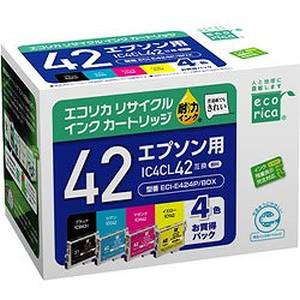 Ecorica ECI-E424P/BOX [ エプソン IC4CL42 互換リサイクルインクカートリッジ 4色パック ] お