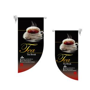 【のぼり屋工房】のぼり屋工房 両面フラッグミニ 紅茶 R型 4021