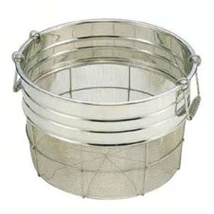 送料無料！！【本間冬治工業】本間冬治工業 弁慶 18-8 寸胴型 ザル 43cm 2斗 取手付【smtb-u】