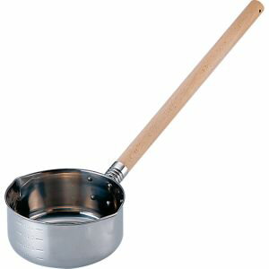 【猪熊製作所】猪熊製作所 カシワ18-8口出し目盛付水杓子16cm 1400cc