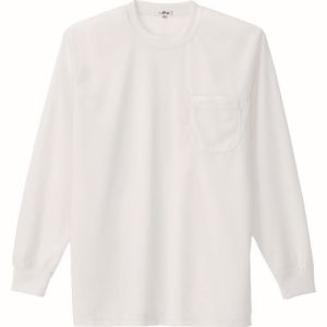 【アイトス】アイトス 10575-001-4L 吸汗速乾 クールコンフォート 長袖Tシャツ ポケット付 男女兼用 ホワイト 4Lサイズ