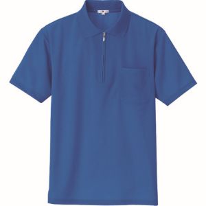 【アイトス】アイトス 10581-006-SS 吸汗速乾 クールコンフォート 半袖ジップポロシャツ 男女兼用 ロイヤルブルー SSサイズ
