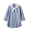 【住商モンブラン】住商モンブラン WC2231-4 ブラウス レディス 7分袖 ブルーチェック 白 11 レディス
