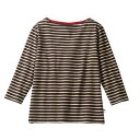 【住商モンブラン】住商モンブラン BW2507-71 カットソー 兼用 8分袖 ブラウンボーダー 3L 男女兼用