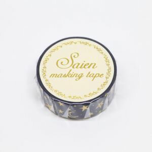 【カミイソ産商】カミイソ産商 マスキングテープ SAIEN UR-3001 金箔 星空15mmx7m