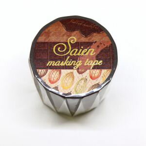 【カミイソ産商】カミイソ産商 マスキングテープ SAIEN UR-2004 チョコレート 3柄 15mmx10m 3巻