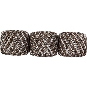 【オリムパス】オリムパス エミーグランデ カラフル レース糸 合細 Col.C7 ブラウン系 25g 約110m 3玉セット EMMYC-C7