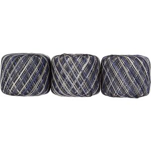 【オリムパス】オリムパス エミーグランデ カラフル レース糸 合細 Col.C8 グレー系 25g 約110m 3玉セット EMMYC-C8