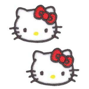 【パイオニア】パイオニア サンリオ ハローキティ 2枚入り 横30mm×縦21mm シール アイロン 両用 接着 SCW480-SCW47