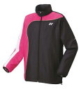 【ヨネックス YONEX】ヨネックス メンズ レディース テニス 裏地付ウィンドウォーマーシャツ 70081 ブラック×ピンク 181 SS