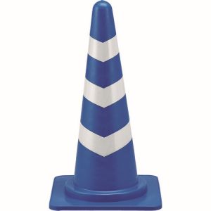 【日本緑十字社】緑十字 116113 カラーコーン 青/白反射シート SRC-1BL 高さ:700mm ベース:385mm角 反..