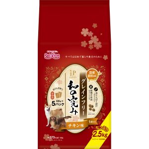 【ペットライン PETLINE】ペットライン JPスタイル 和の究み 小粒 グレインフリー チキン味 1歳から 2.5kg 500g×5