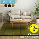 【イケヒココーポレーション 】イケヒコ 国産固綿40mm使用 フランネル生地 ふっくら敷 スムースF敷 ベージュ 約190×190cm