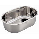 【パール金属】パール金属 アットアクア ステンレス製 スリム 小判型 洗桶 37.5×25.5cm ゴム足付 HB-4149