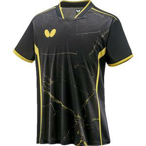 【タマス】タマス バタフライ ユニセックス 卓球 ゲームシャツ JTTA公認 吸水速乾 伸縮 軽量 光沢 エリスター10 シャツ ブラック 278 XO 46280 Butterfly