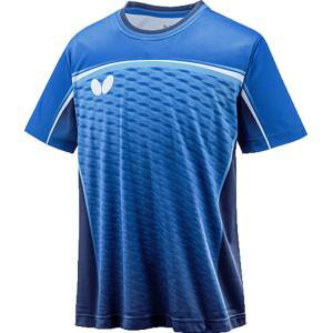 【タマス】タマス バタフライ ユニセックス 卓球 ゲームシャツ JTTA公認 吸水速乾 伸縮 フルグレス シャツ ブルー 177 SS 46300 Butterfly