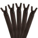 【YKK】YKK コンシールファスナー 22cm 5本入 col.570 こげ茶 KS22-570