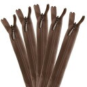 【YKK】YKK コンシールファスナー 22cm 5本入 col.568 茶 KS22-568
