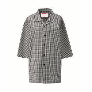 【カゼン KAZEN】カゼン 419-25 シャツコート 男女兼用 ブラック×ホワイト Mサイズ KAZEN