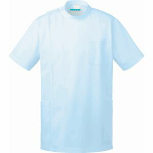 【カゼン KAZEN】カゼン 253-11 メンズ医務衣 半袖 サックス LLサイズ KAZEN