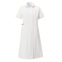 【カゼン KAZEN】カゼン 990-13 ワンピース半袖 ホワイト×ピンク LLサイズ KAZEN